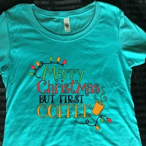 Handcrafted vinyl print Christmas tee